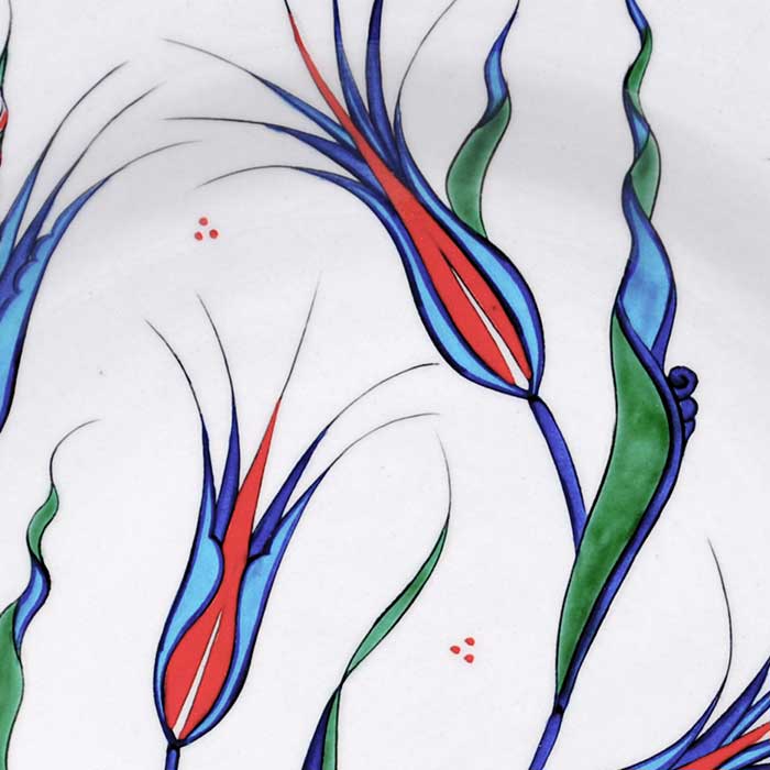 iznik pottery plate tulip design